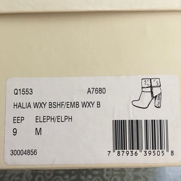 COACH “HALIA” LOGO EMBOSSSED STACKED HEEL LEATHER ANKLE BOOTS SIZE 9 BNWT - Picture 12 of 13